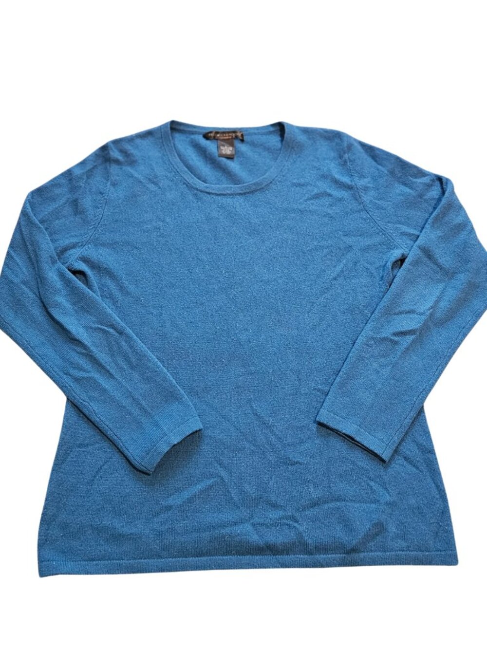 Preswick & Moore 100% Cashmere Sweater Womens Large Blue Crewneck Pullover